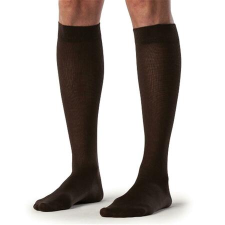 SIGVARIS Sea Island Cotton 20-30mmHg Mens Closed Toe- Calf Socks - Black- Long Large 222CLLM99